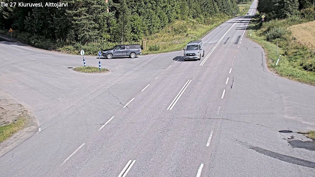 Weather Camera Image Väg 27 Kiuruvesi, Aittojärvi, Kiuruvesi, Pohjois-Savo