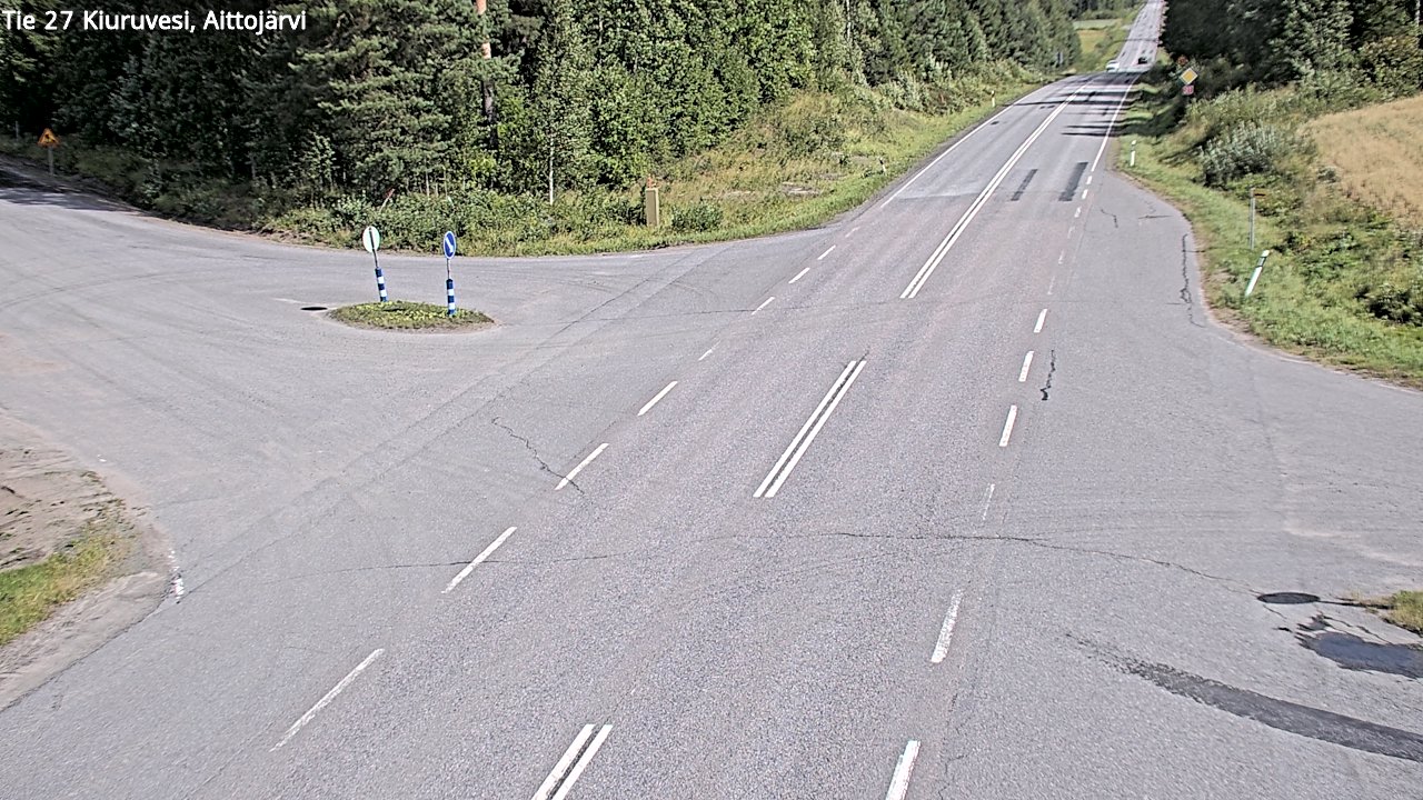 Weather Camera Image Väg 27 Kiuruvesi, Aittojärvi, Kiuruvesi, Pohjois-Savo