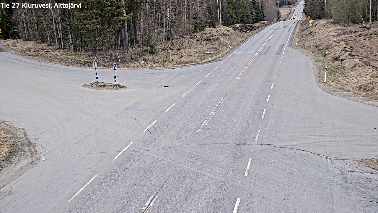 Weather Camera Image Väg 27 Kiuruvesi, Aittojärvi, Kiuruvesi, Pohjois-Savo