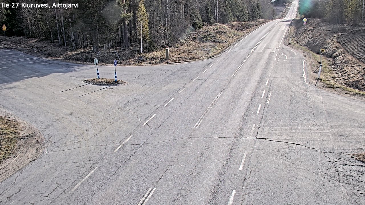 Weather Camera Image Väg 27 Kiuruvesi, Aittojärvi, Kiuruvesi, Pohjois-Savo