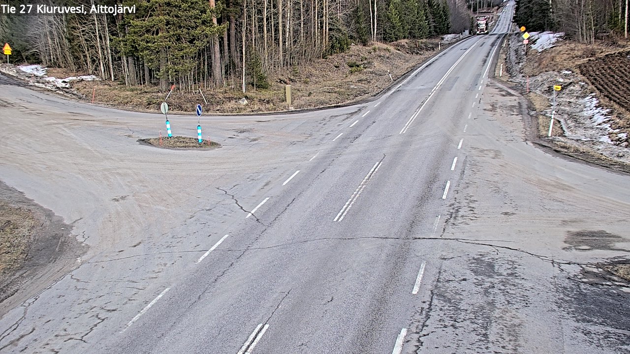 Weather Camera Image Väg 27 Kiuruvesi, Aittojärvi, Kiuruvesi, Pohjois-Savo