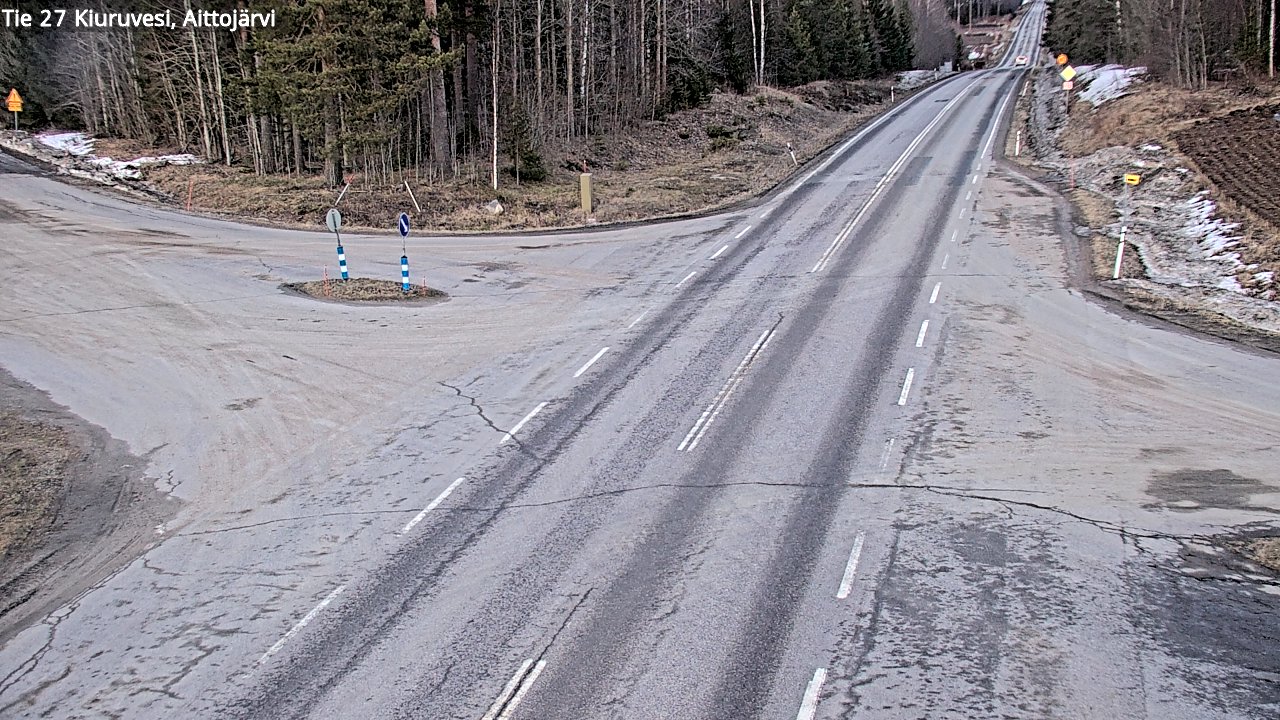 Weather Camera Image Väg 27 Kiuruvesi, Aittojärvi, Kiuruvesi, Pohjois-Savo