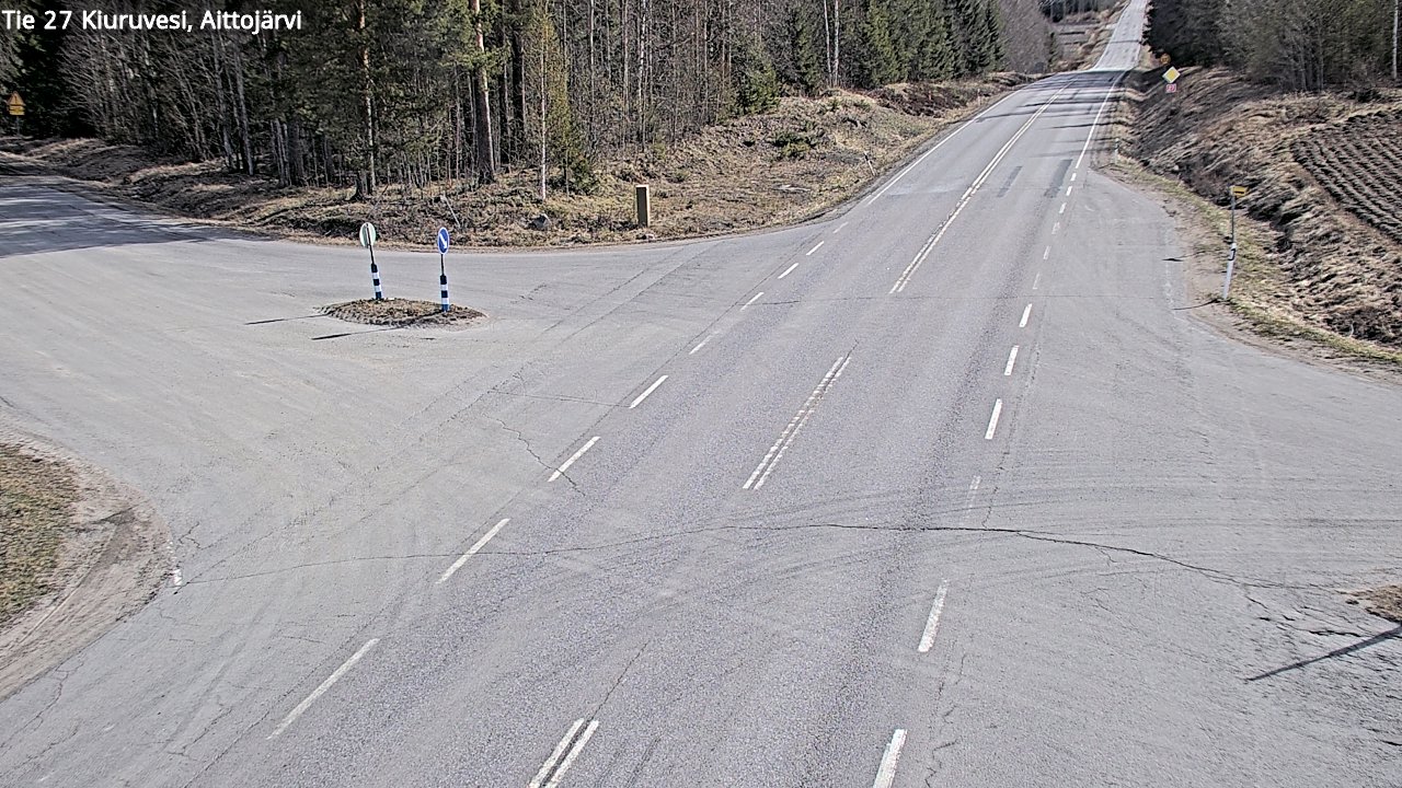 Weather Camera Image Väg 27 Kiuruvesi, Aittojärvi, Kiuruvesi, Pohjois-Savo