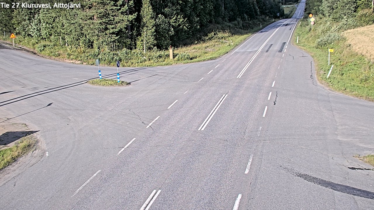 Weather Camera Image Väg 27 Kiuruvesi, Aittojärvi, Kiuruvesi, Pohjois-Savo
