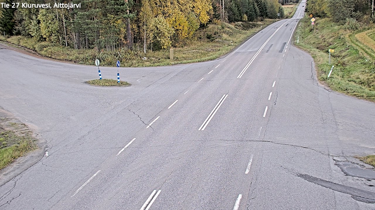Weather Camera Image Väg 27 Kiuruvesi, Aittojärvi, Kiuruvesi, Pohjois-Savo