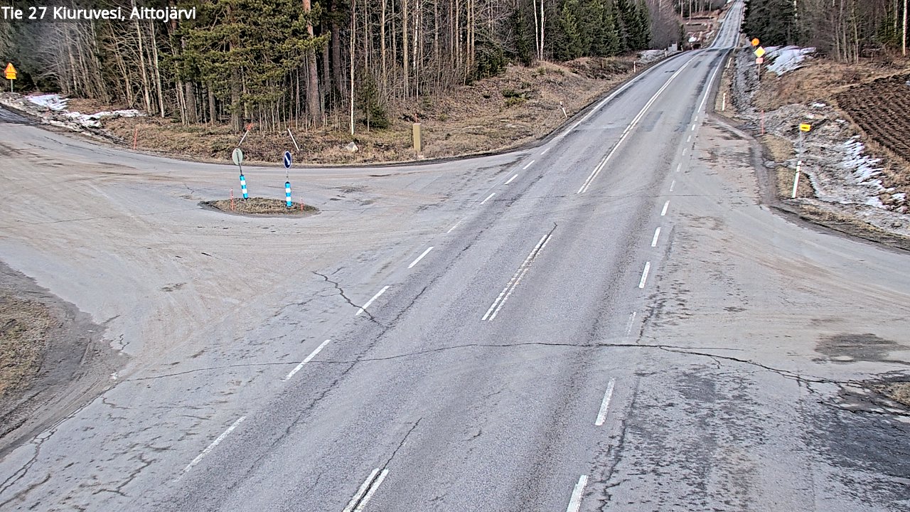 Weather Camera Image Väg 27 Kiuruvesi, Aittojärvi, Kiuruvesi, Pohjois-Savo