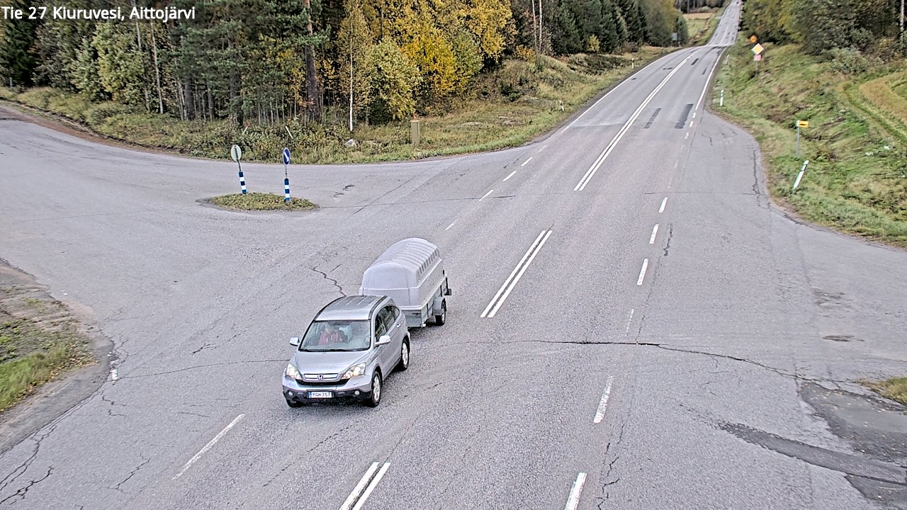 Weather Camera Image Väg 27 Kiuruvesi, Aittojärvi, Kiuruvesi, Pohjois-Savo
