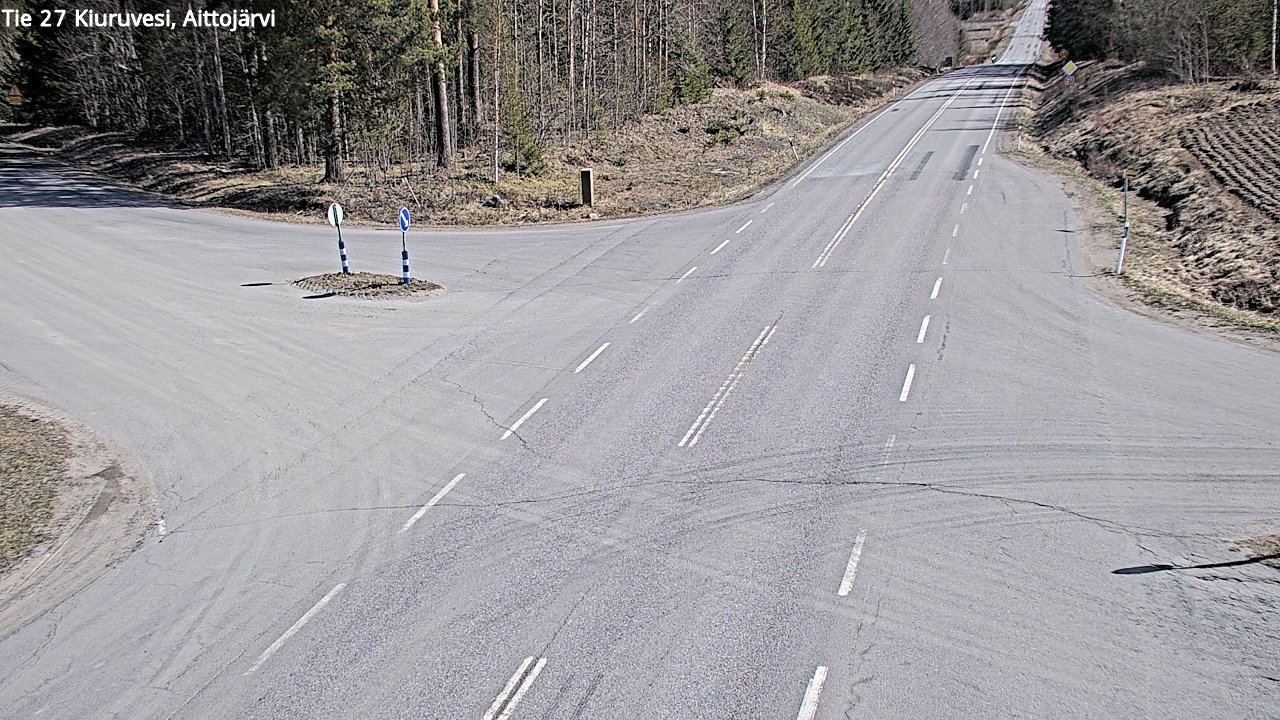 Weather Camera Image Väg 27 Kiuruvesi, Aittojärvi, Kiuruvesi, Pohjois-Savo