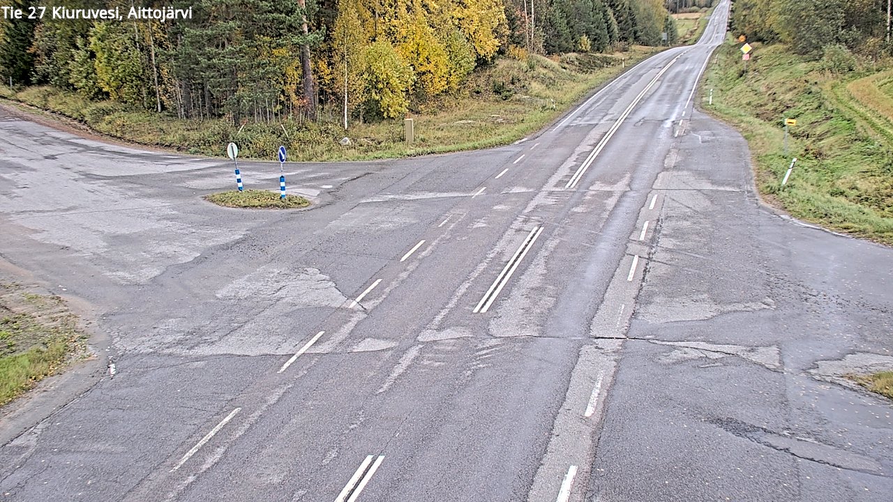 Weather Camera Image Väg 27 Kiuruvesi, Aittojärvi, Kiuruvesi, Pohjois-Savo