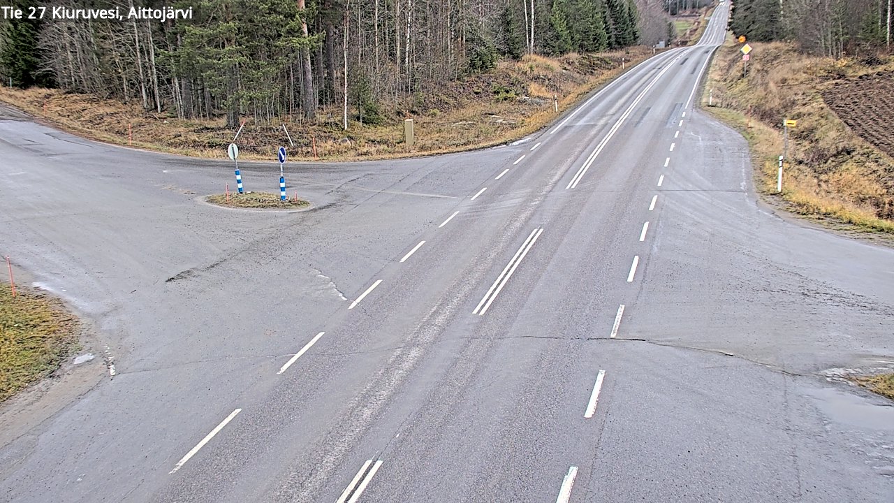 Weather Camera Image Väg 27 Kiuruvesi, Aittojärvi, Kiuruvesi, Pohjois-Savo