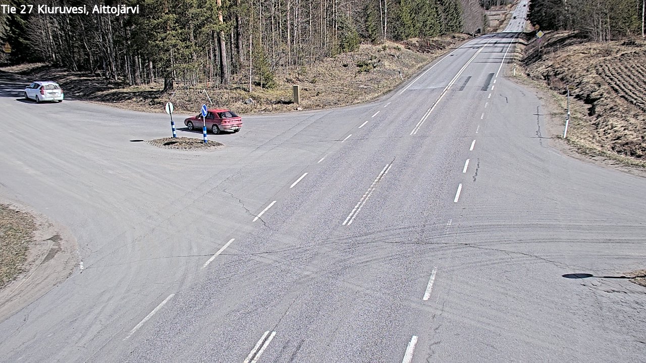 Weather Camera Image Väg 27 Kiuruvesi, Aittojärvi, Kiuruvesi, Pohjois-Savo