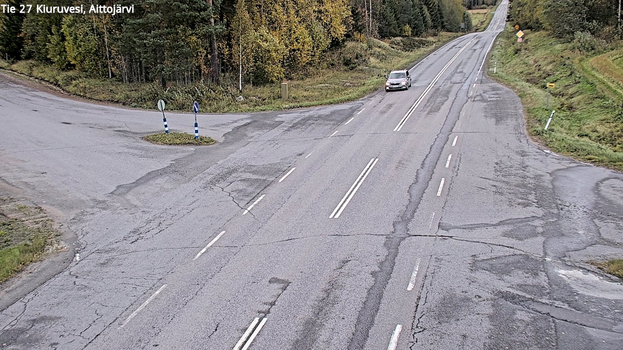 Weather Camera Image Väg 27 Kiuruvesi, Aittojärvi, Kiuruvesi, Pohjois-Savo