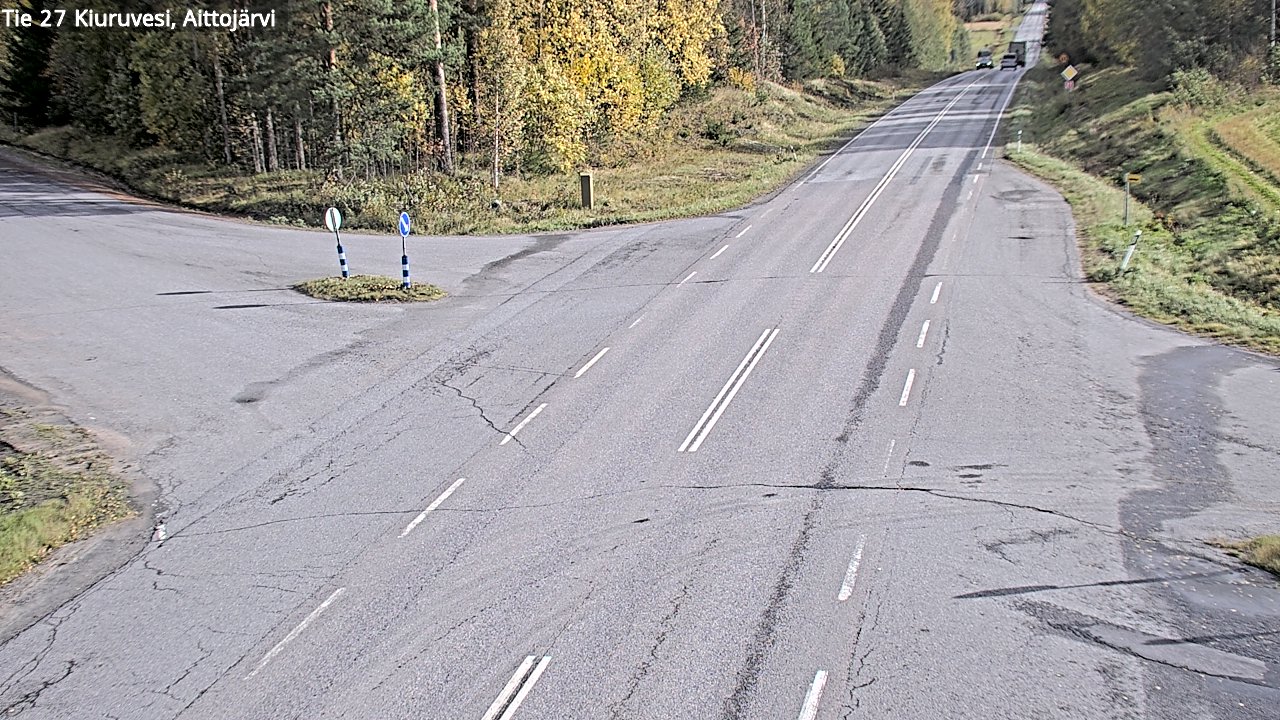 Weather Camera Image Väg 27 Kiuruvesi, Aittojärvi, Kiuruvesi, Pohjois-Savo