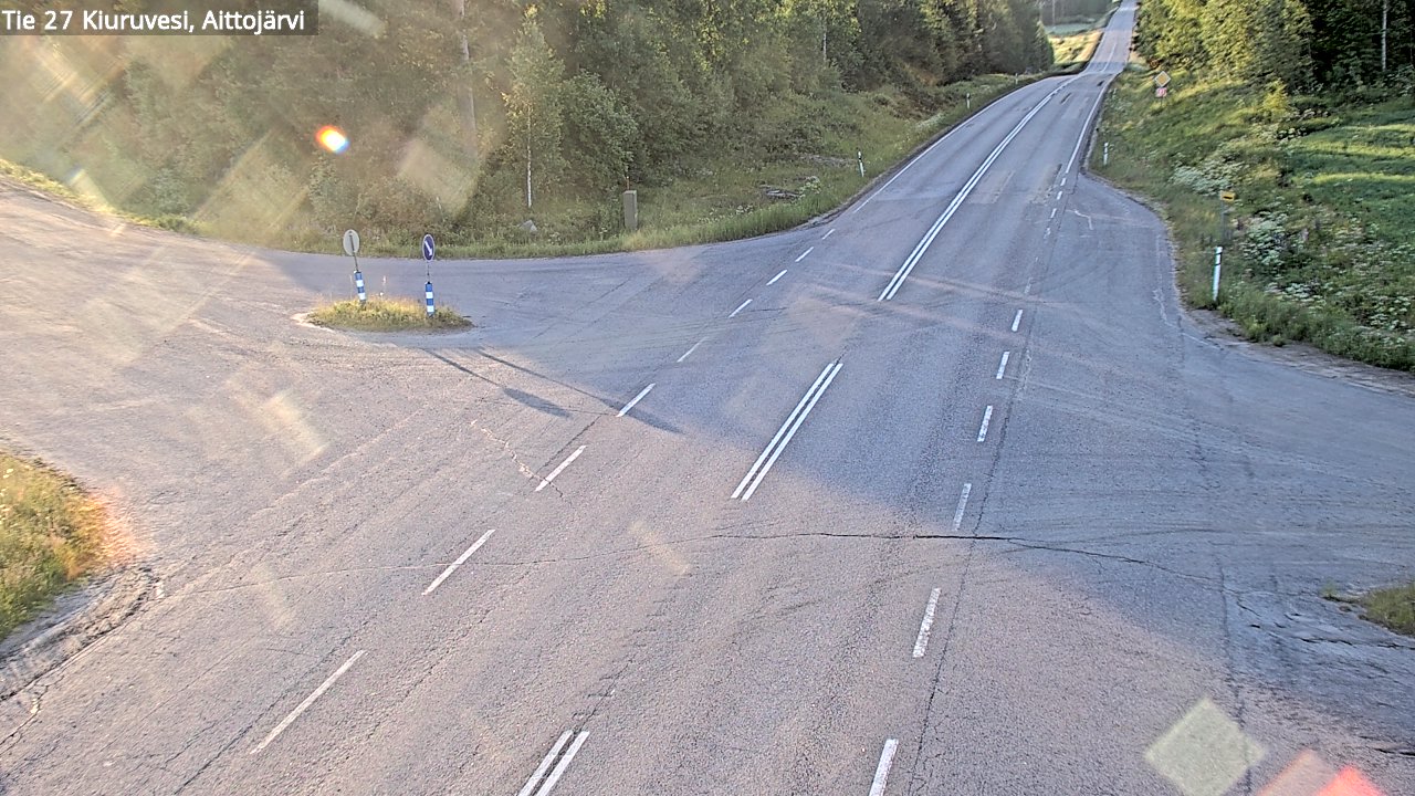 Weather Camera Image Väg 27 Kiuruvesi, Aittojärvi, Kiuruvesi, Pohjois-Savo