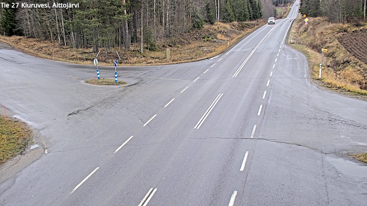 Weather Camera Image Väg 27 Kiuruvesi, Aittojärvi, Kiuruvesi, Pohjois-Savo