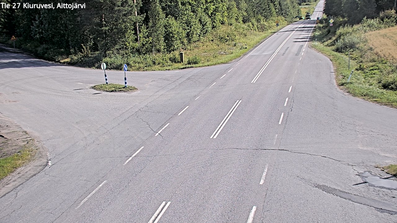Weather Camera Image Väg 27 Kiuruvesi, Aittojärvi, Kiuruvesi, Pohjois-Savo