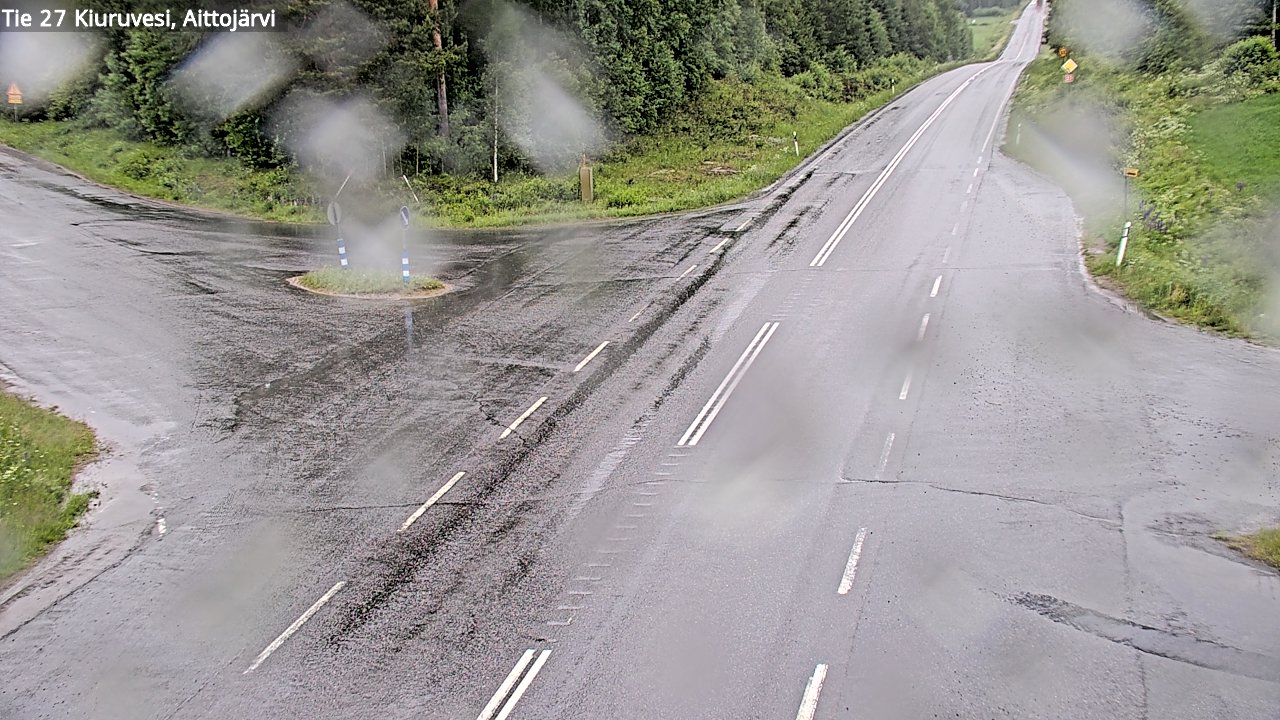 Weather Camera Image Väg 27 Kiuruvesi, Aittojärvi, Kiuruvesi, Pohjois-Savo