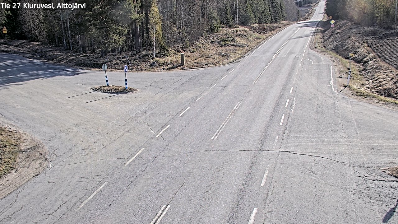 Weather Camera Image Väg 27 Kiuruvesi, Aittojärvi, Kiuruvesi, Pohjois-Savo