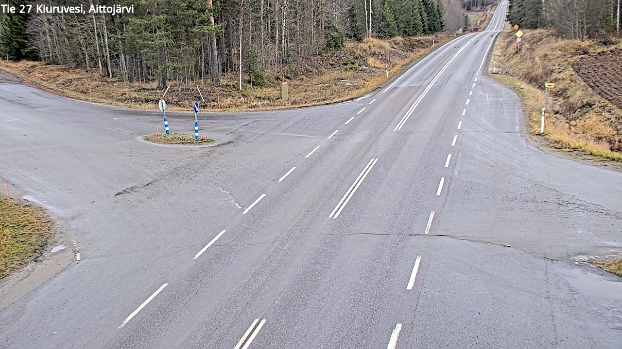 Weather Camera Image Väg 27 Kiuruvesi, Aittojärvi, Kiuruvesi, Pohjois-Savo