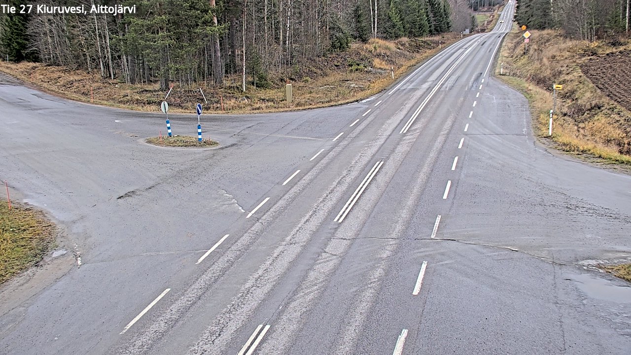 Weather Camera Image Väg 27 Kiuruvesi, Aittojärvi, Kiuruvesi, Pohjois-Savo