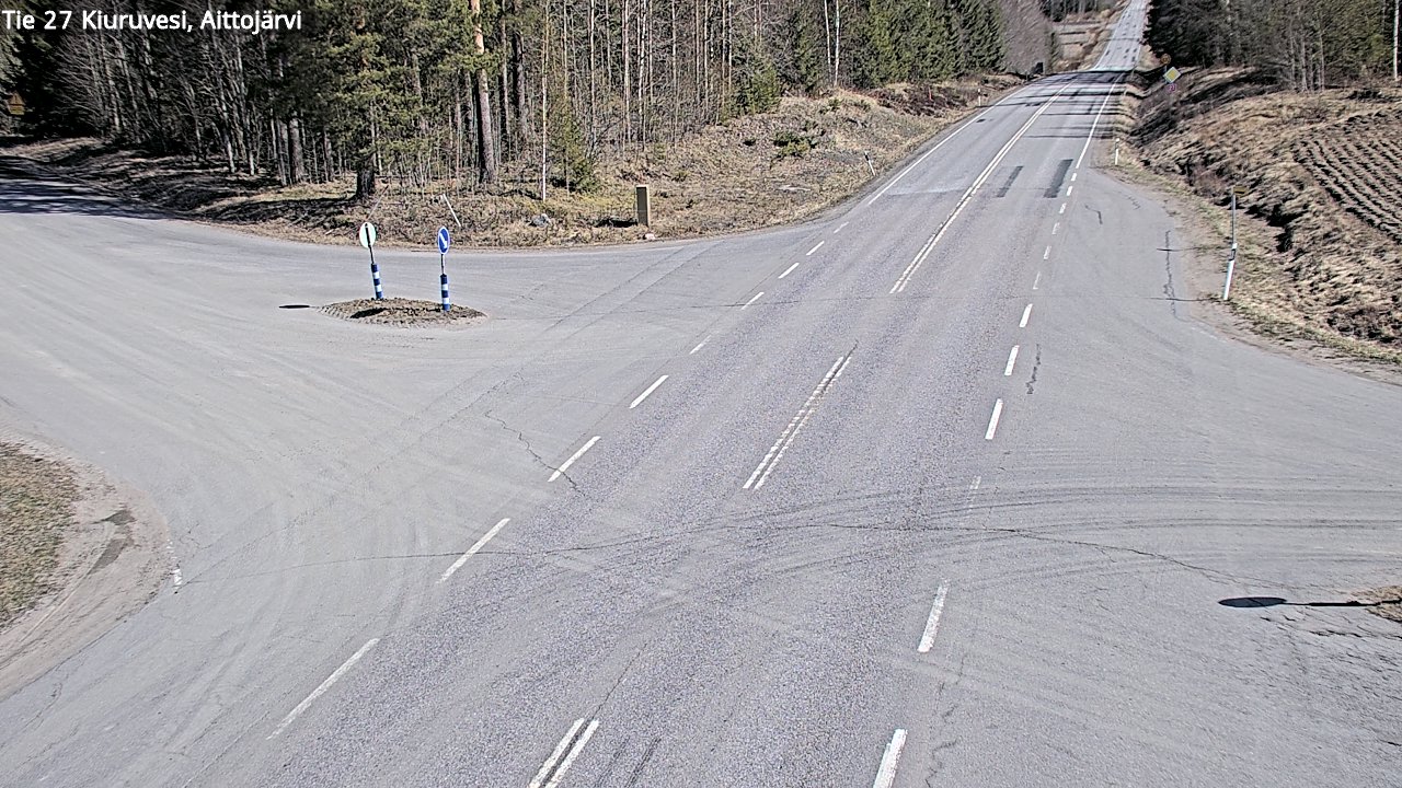Weather Camera Image Väg 27 Kiuruvesi, Aittojärvi, Kiuruvesi, Pohjois-Savo