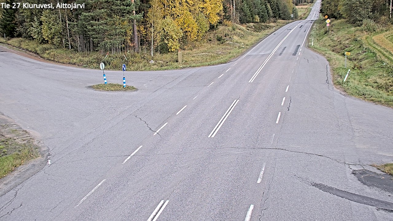 Weather Camera Image Väg 27 Kiuruvesi, Aittojärvi, Kiuruvesi, Pohjois-Savo
