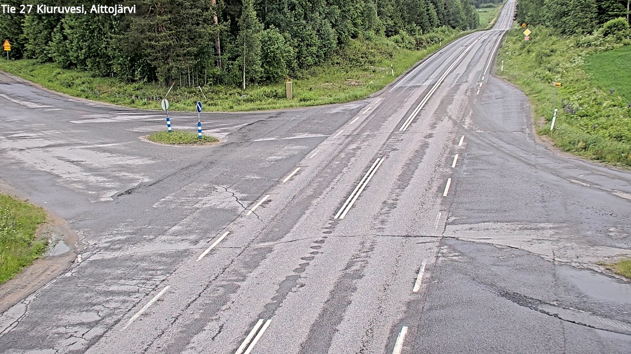 Weather Camera Image Väg 27 Kiuruvesi, Aittojärvi, Kiuruvesi, Pohjois-Savo