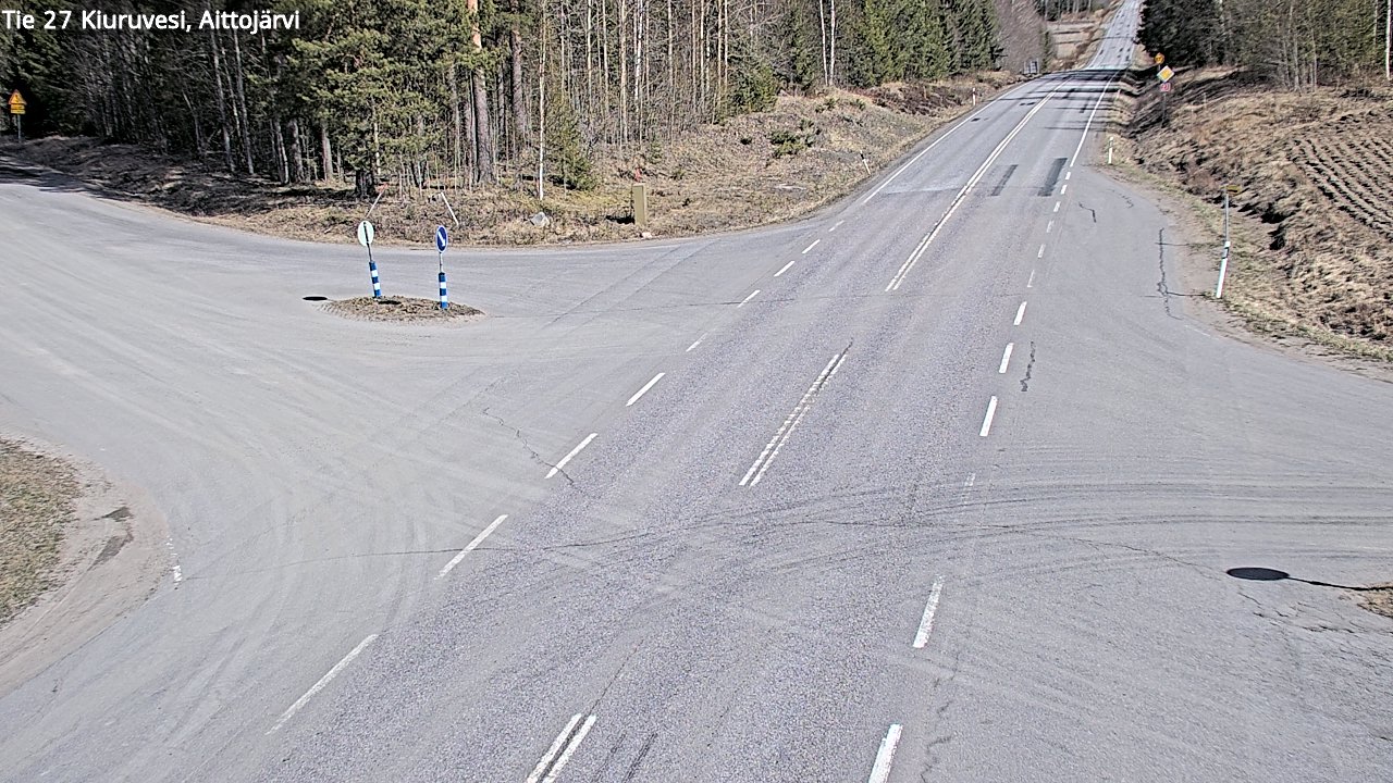 Weather Camera Image Väg 27 Kiuruvesi, Aittojärvi, Kiuruvesi, Pohjois-Savo