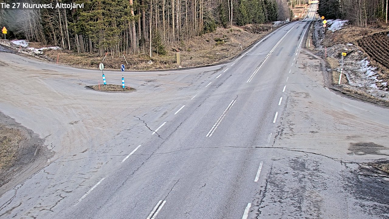 Weather Camera Image Väg 27 Kiuruvesi, Aittojärvi, Kiuruvesi, Pohjois-Savo