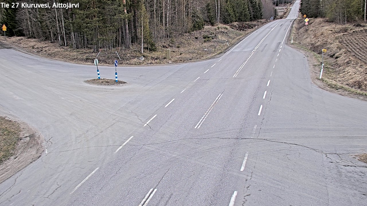 Weather Camera Image Väg 27 Kiuruvesi, Aittojärvi, Kiuruvesi, Pohjois-Savo
