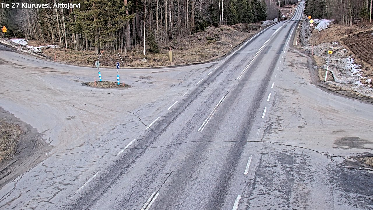 Weather Camera Image Väg 27 Kiuruvesi, Aittojärvi, Kiuruvesi, Pohjois-Savo