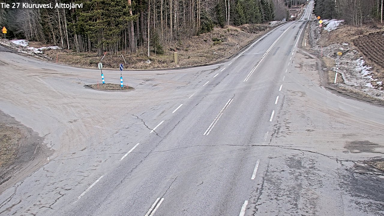 Weather Camera Image Väg 27 Kiuruvesi, Aittojärvi, Kiuruvesi, Pohjois-Savo