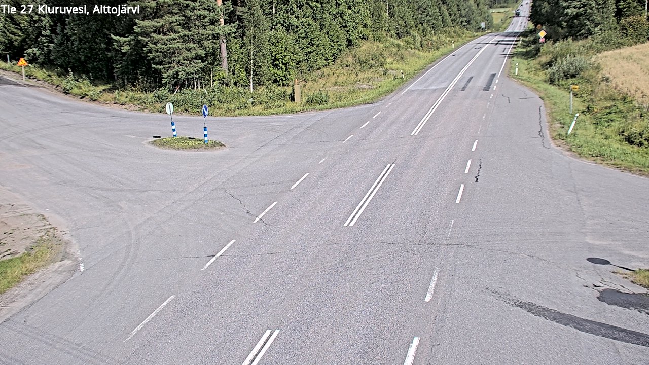 Weather Camera Image Väg 27 Kiuruvesi, Aittojärvi, Kiuruvesi, Pohjois-Savo