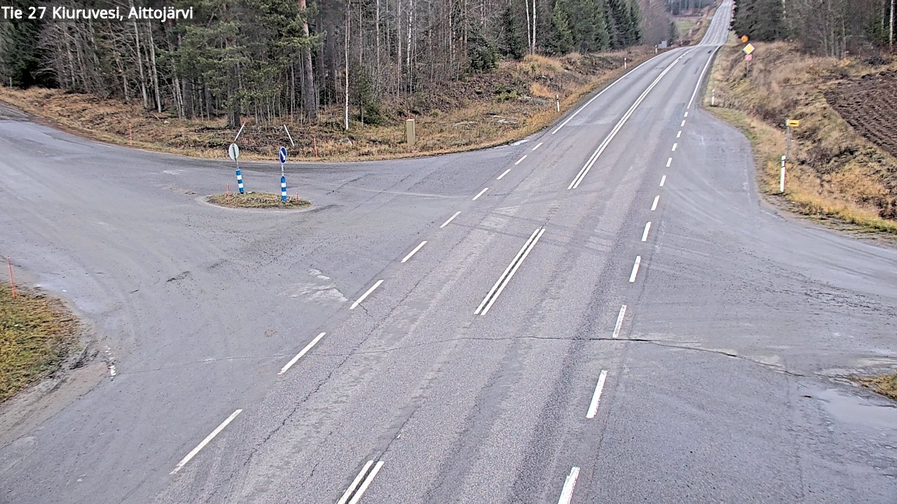 Weather Camera Image Väg 27 Kiuruvesi, Aittojärvi, Kiuruvesi, Pohjois-Savo