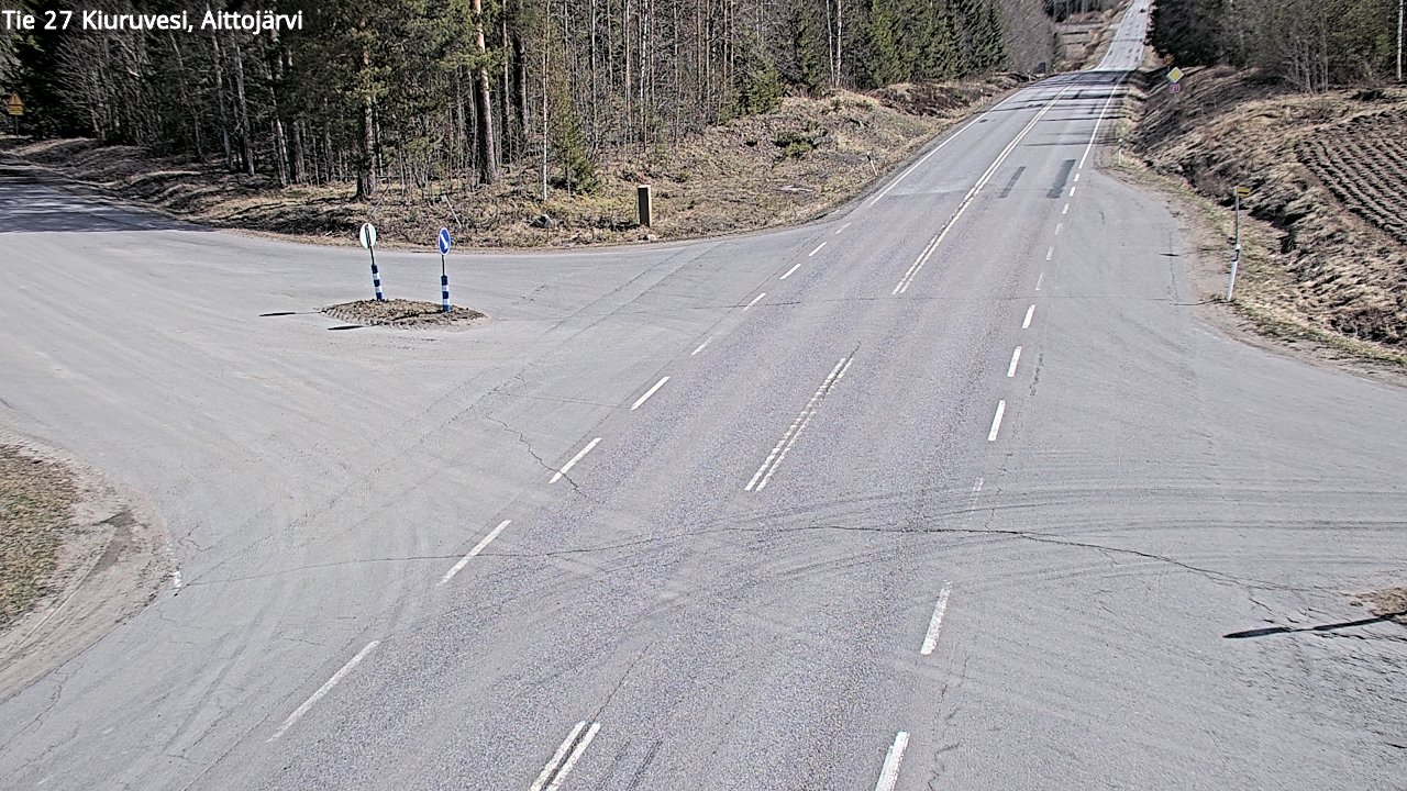Weather Camera Image Väg 27 Kiuruvesi, Aittojärvi, Kiuruvesi, Pohjois-Savo
