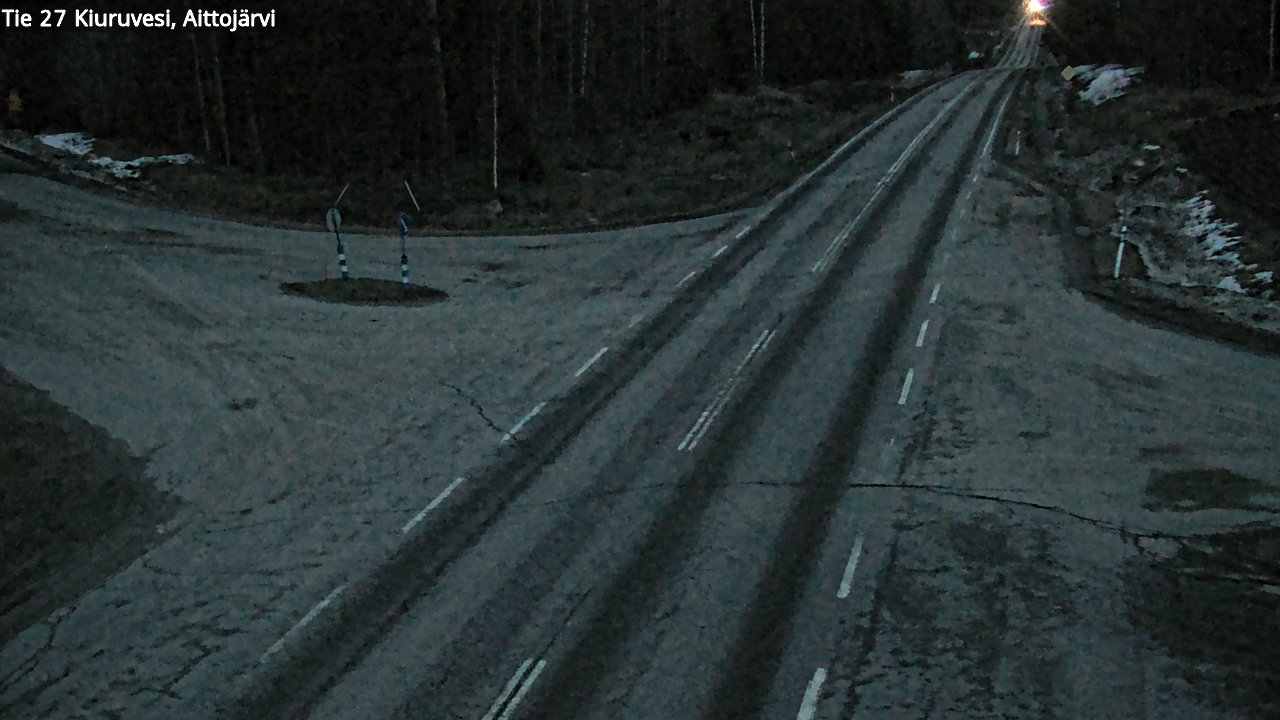 Weather Camera Image Väg 27 Kiuruvesi, Aittojärvi, Kiuruvesi, Pohjois-Savo