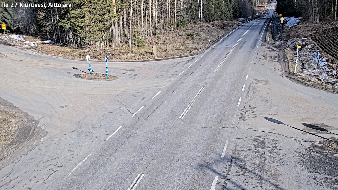 Weather Camera Image Väg 27 Kiuruvesi, Aittojärvi, Kiuruvesi, Pohjois-Savo
