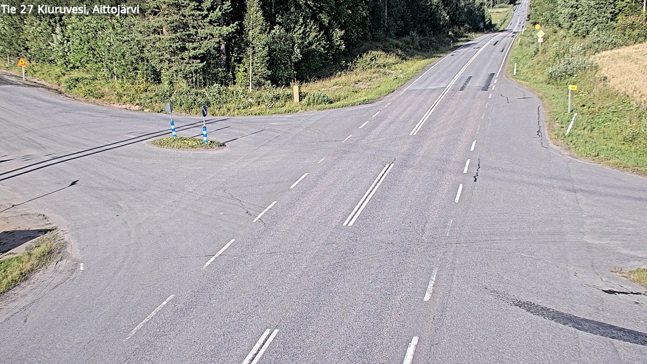 Weather Camera Image Väg 27 Kiuruvesi, Aittojärvi, Kiuruvesi, Pohjois-Savo