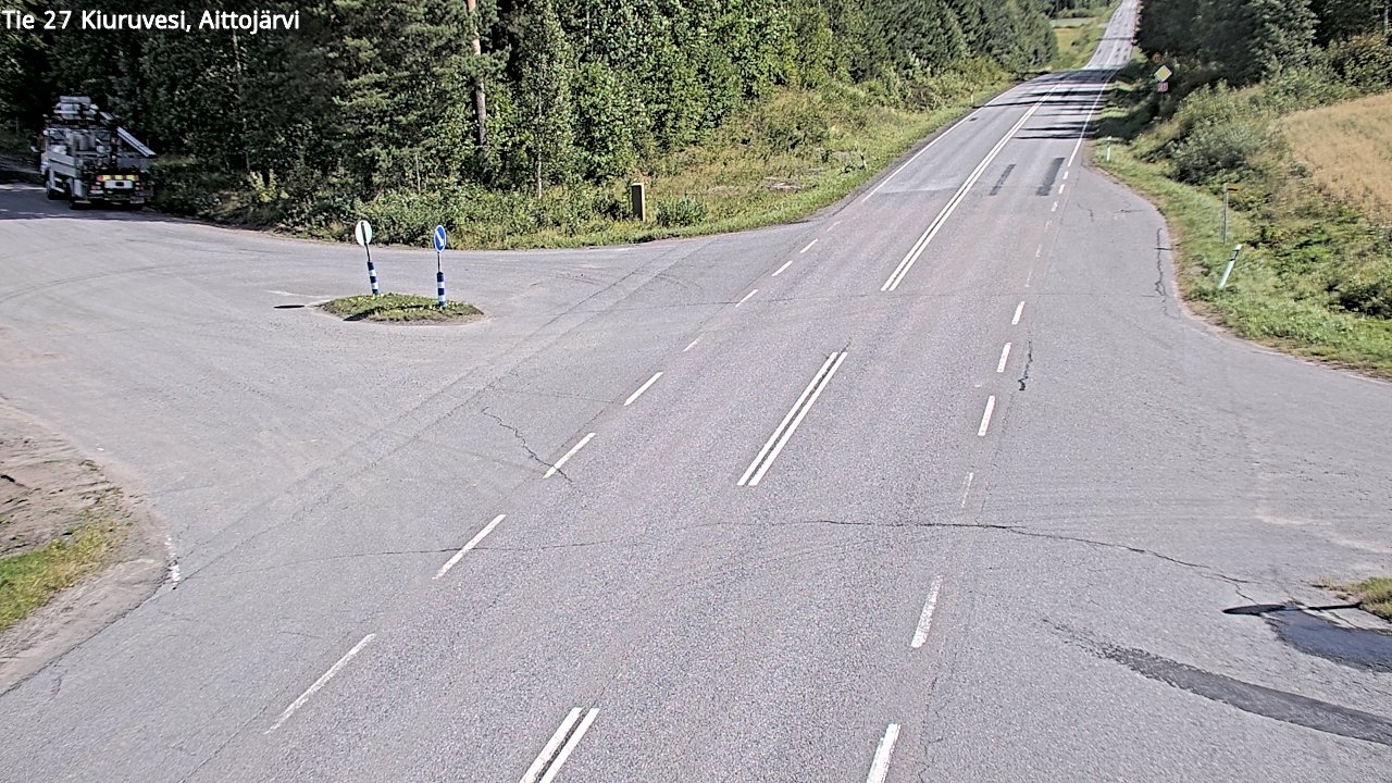 Weather Camera Image Väg 27 Kiuruvesi, Aittojärvi, Kiuruvesi, Pohjois-Savo