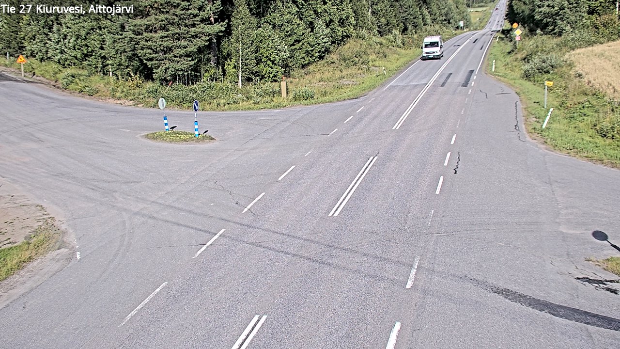 Weather Camera Image Väg 27 Kiuruvesi, Aittojärvi, Kiuruvesi, Pohjois-Savo