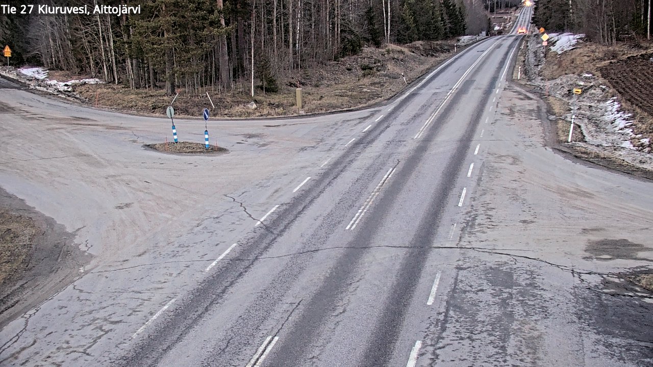 Weather Camera Image Väg 27 Kiuruvesi, Aittojärvi, Kiuruvesi, Pohjois-Savo