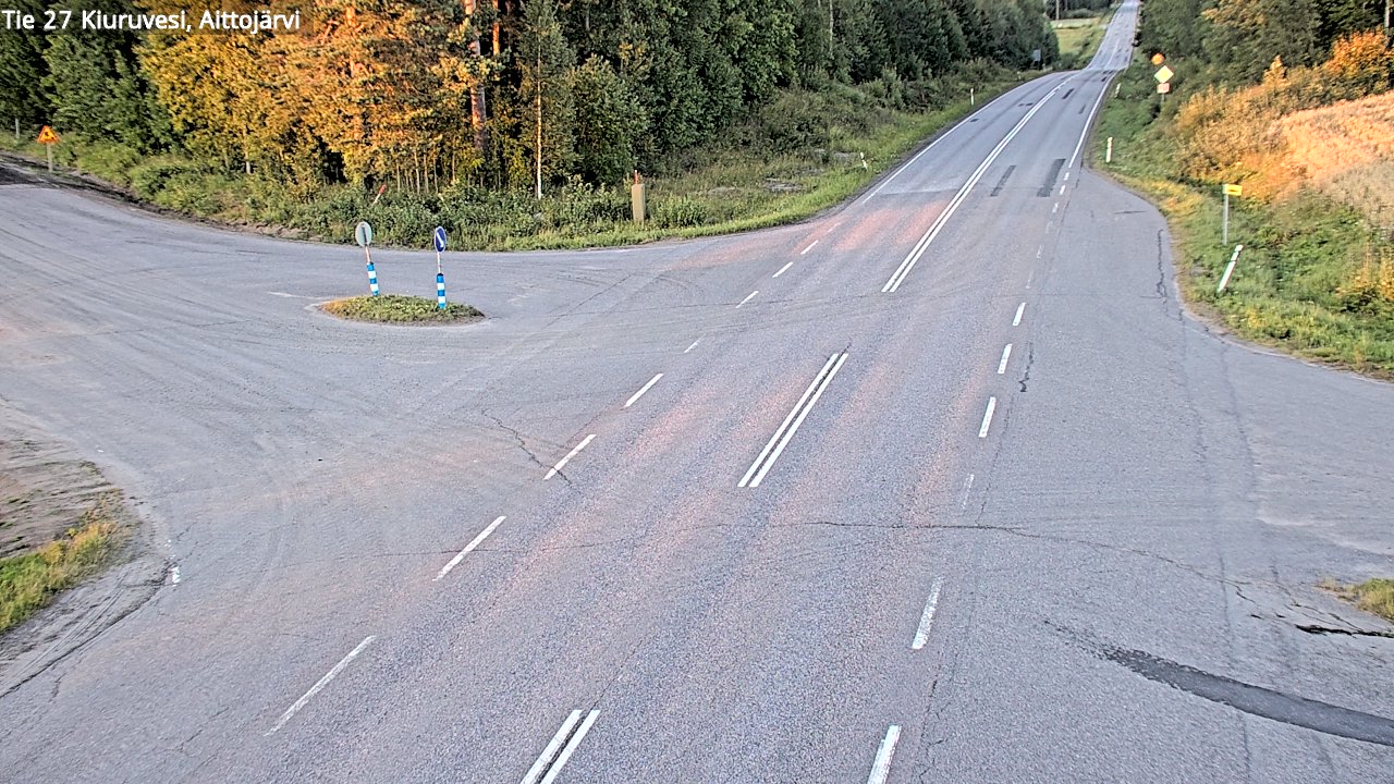 Weather Camera Image Väg 27 Kiuruvesi, Aittojärvi, Kiuruvesi, Pohjois-Savo