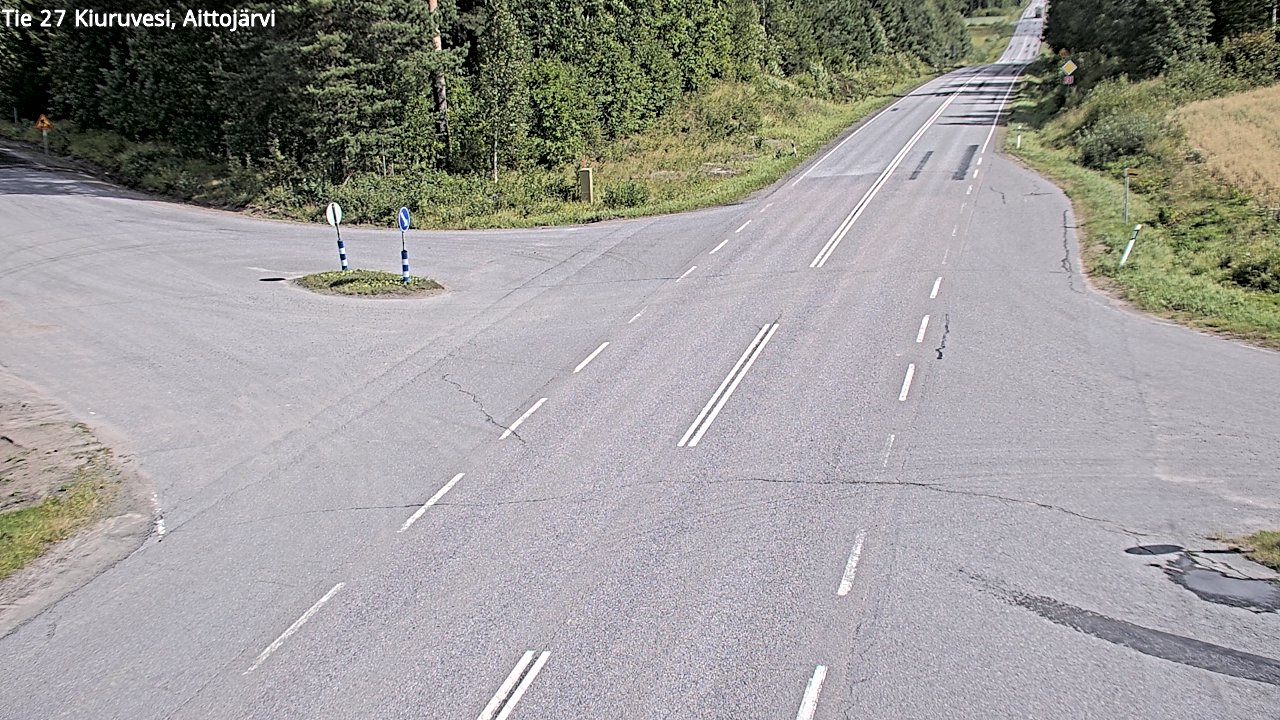 Weather Camera Image Väg 27 Kiuruvesi, Aittojärvi, Kiuruvesi, Pohjois-Savo