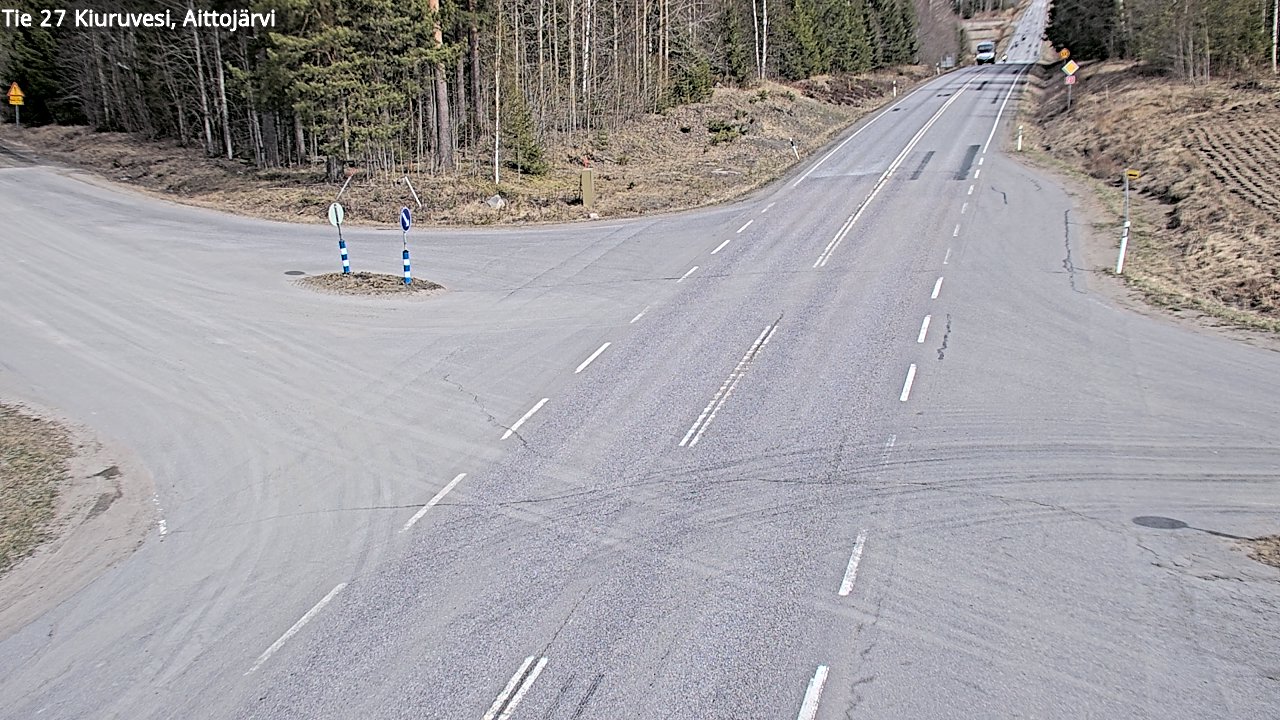 Weather Camera Image Väg 27 Kiuruvesi, Aittojärvi, Kiuruvesi, Pohjois-Savo