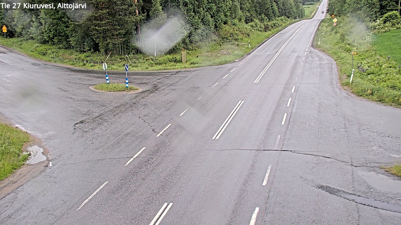 Weather Camera Image Väg 27 Kiuruvesi, Aittojärvi, Kiuruvesi, Pohjois-Savo