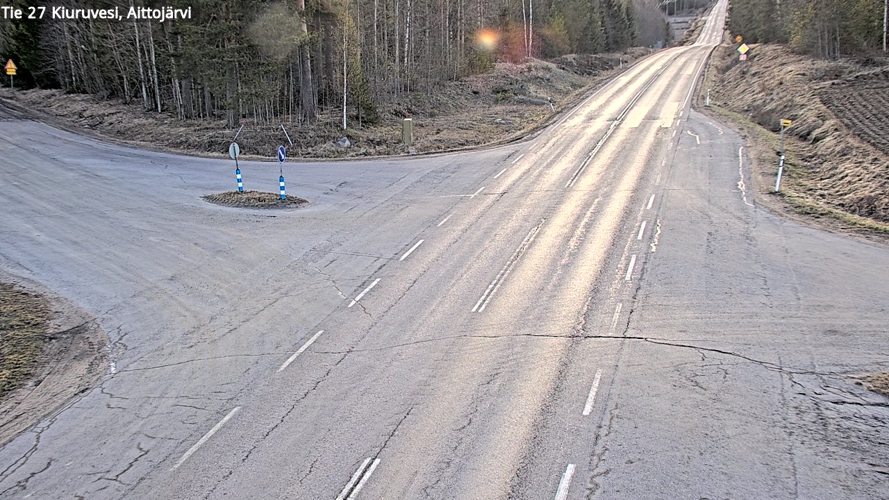 Weather Camera Image Väg 27 Kiuruvesi, Aittojärvi, Kiuruvesi, Pohjois-Savo