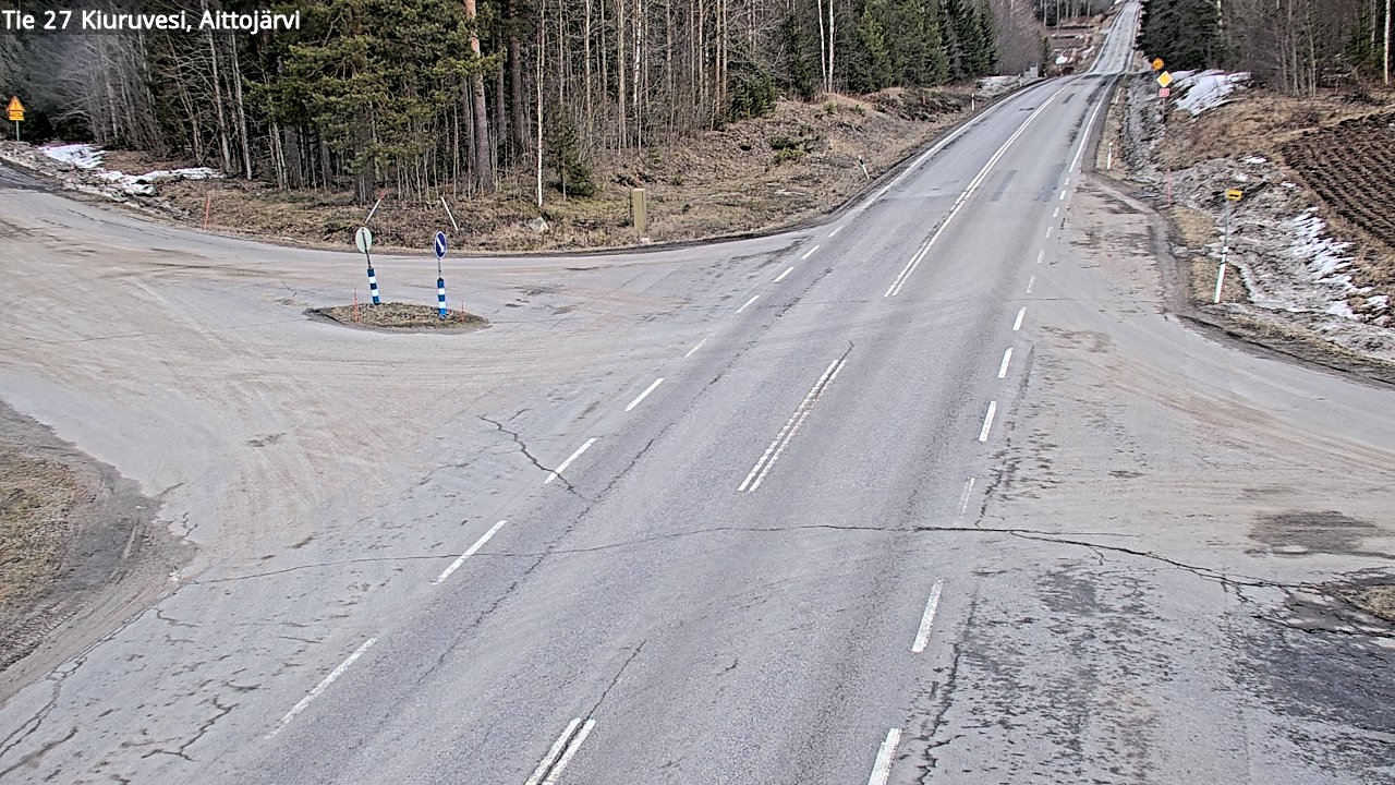 Weather Camera Image Väg 27 Kiuruvesi, Aittojärvi, Kiuruvesi, Pohjois-Savo