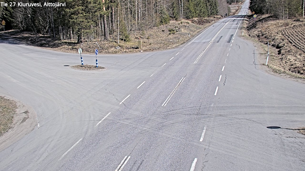 Weather Camera Image Väg 27 Kiuruvesi, Aittojärvi, Kiuruvesi, Pohjois-Savo