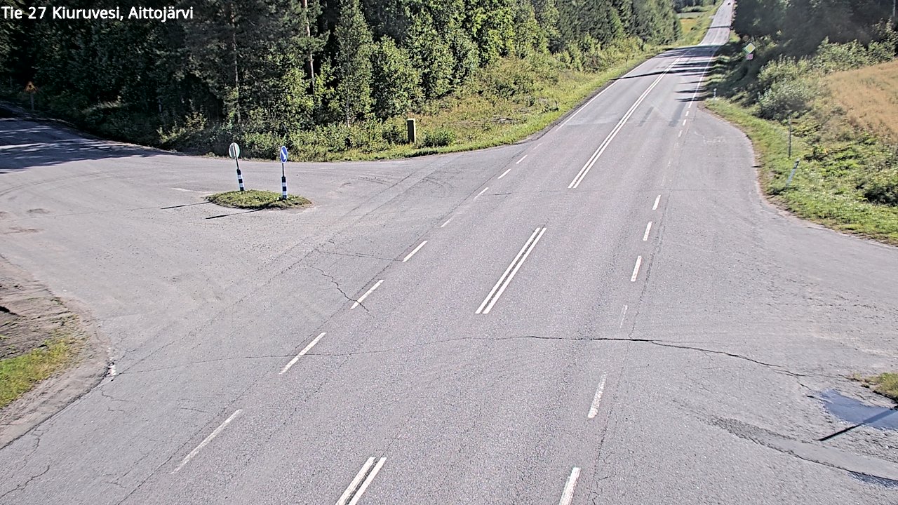 Weather Camera Image Väg 27 Kiuruvesi, Aittojärvi, Kiuruvesi, Pohjois-Savo