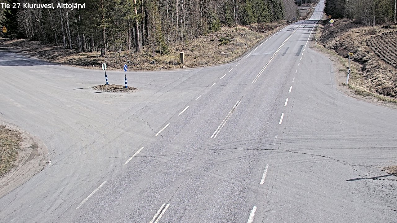 Weather Camera Image Väg 27 Kiuruvesi, Aittojärvi, Kiuruvesi, Pohjois-Savo
